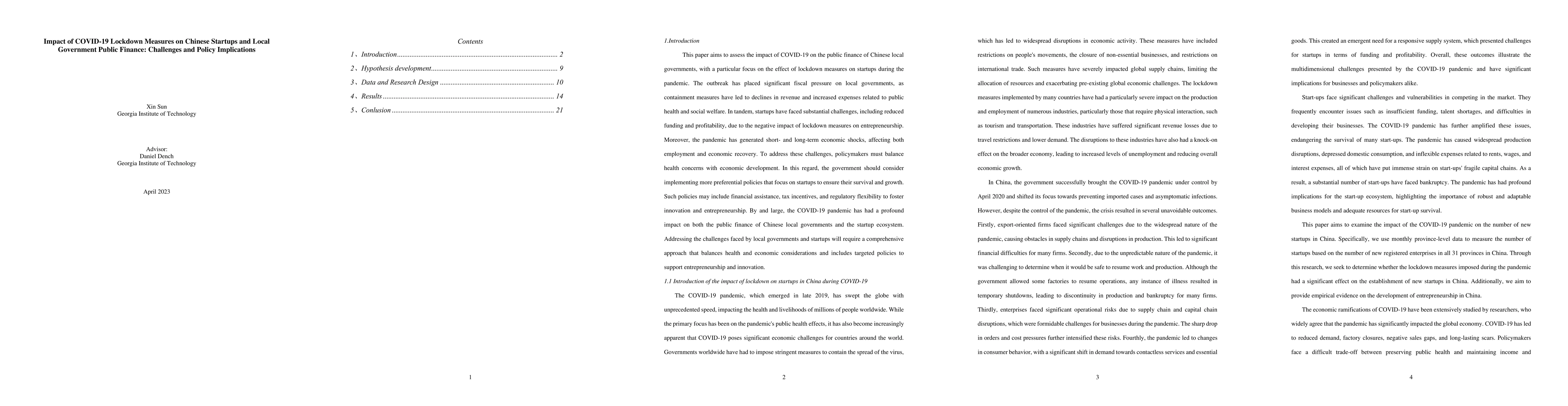 Thumbnail for Impact of COVID-19 Lockdown Measures on Chinese Startups and Local
  Government Public Finance: Challenges and Policy Implications