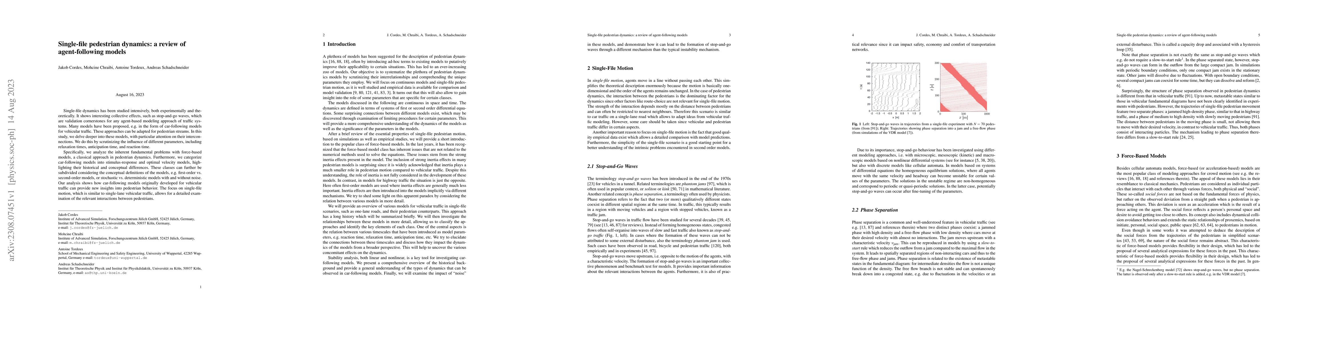 Thumbnail for Single-file pedestrian dynamics: a review of agent-following models