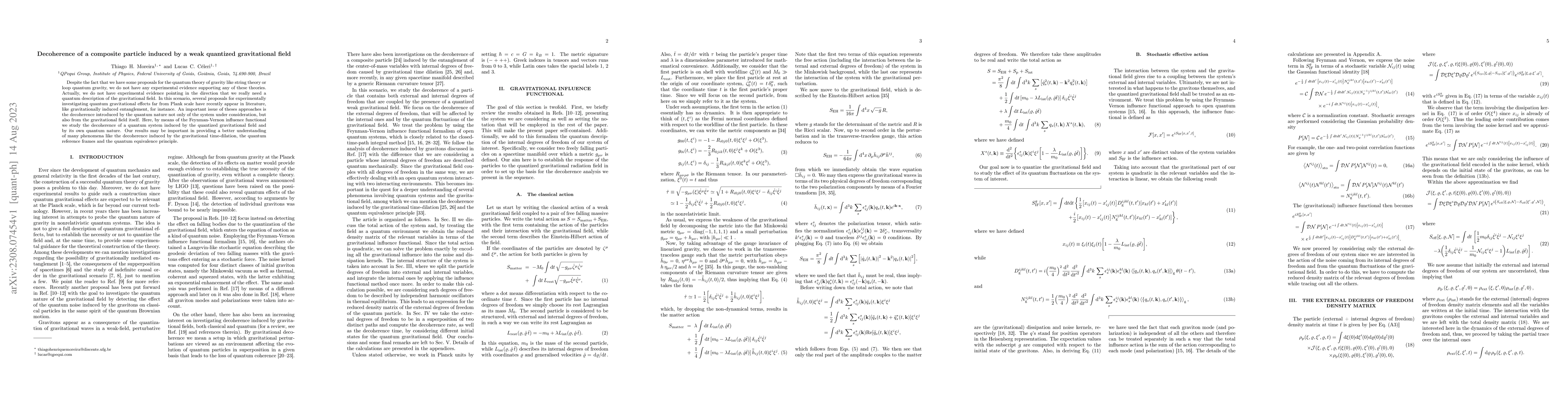 Thumbnail for Decoherence of a composite particle induced by a weak quantized
  gravitational field