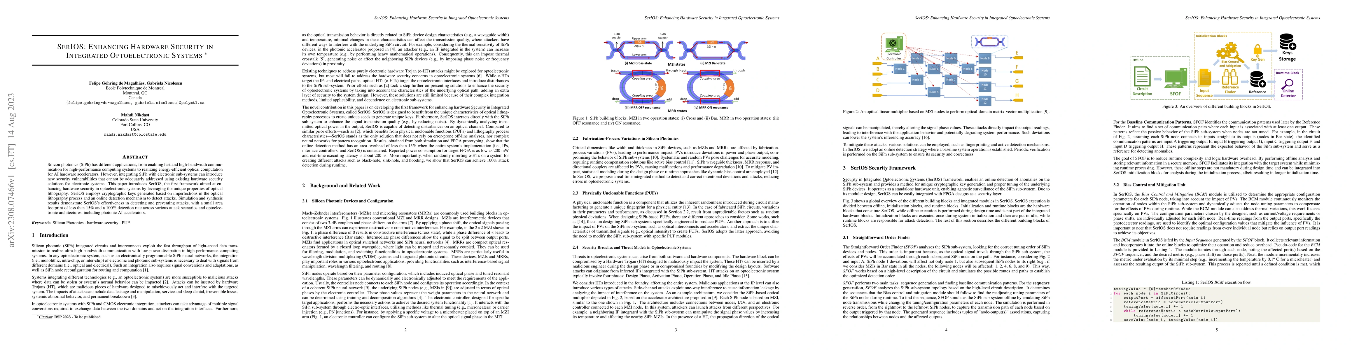 Thumbnail for SerIOS: Enhancing Hardware Security in Integrated Optoelectronic Systems