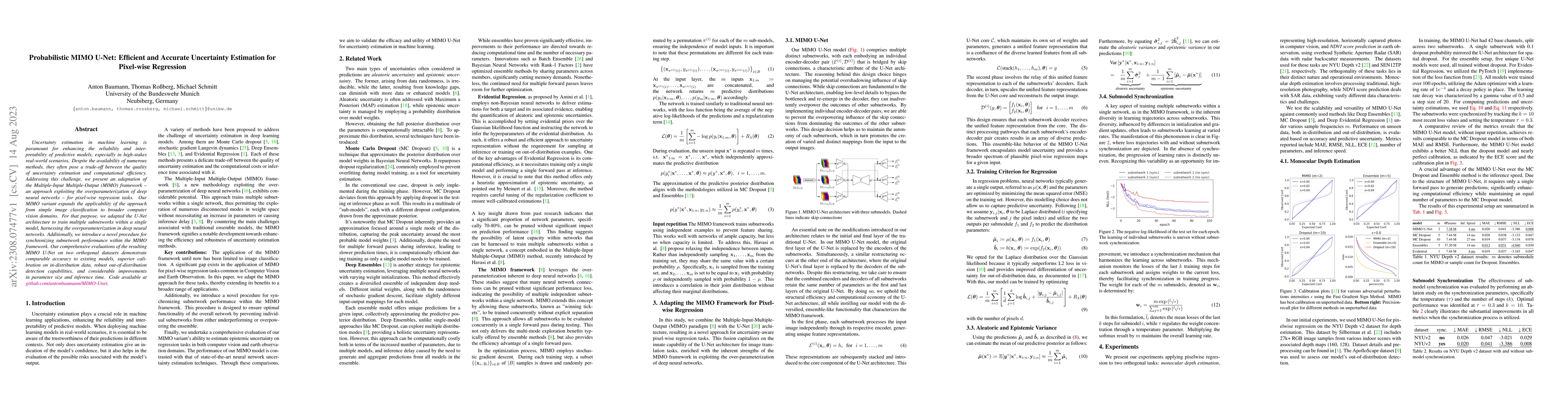 Thumbnail for Probabilistic MIMO U-Net: Efficient and Accurate Uncertainty Estimation
  for Pixel-wise Regression