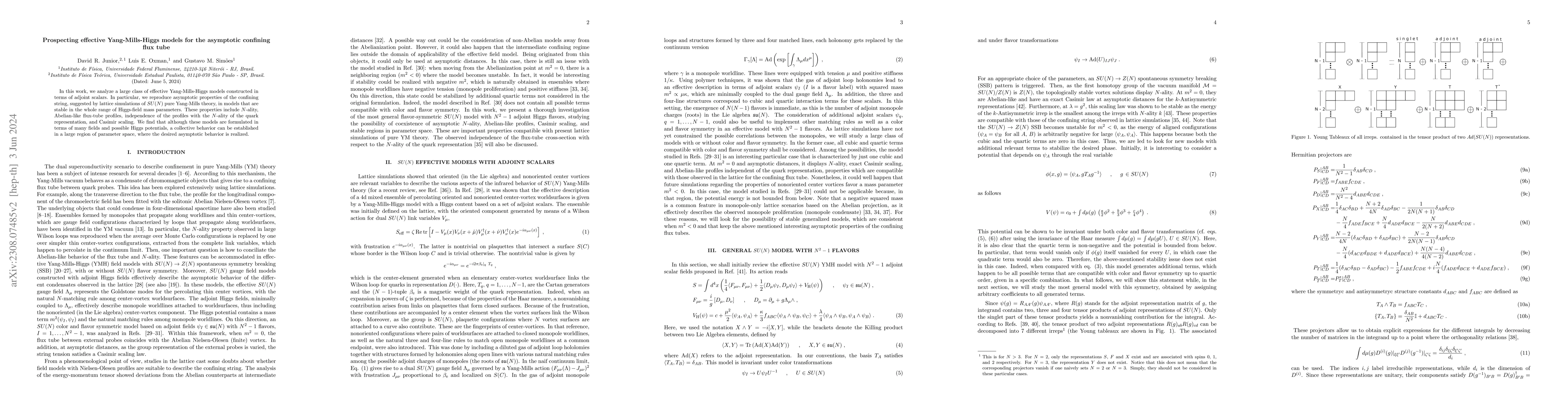 Thumbnail for Prospecting effective Yang-Mills-Higgs models for the asymptotic
  confining flux tube