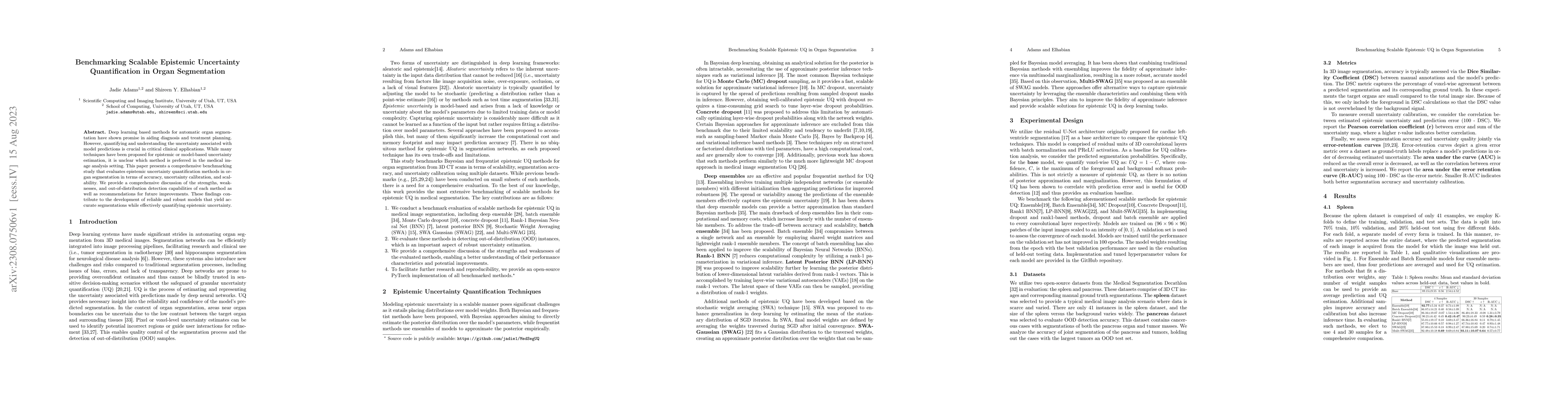 Thumbnail for Benchmarking Scalable Epistemic Uncertainty Quantification in Organ
  Segmentation