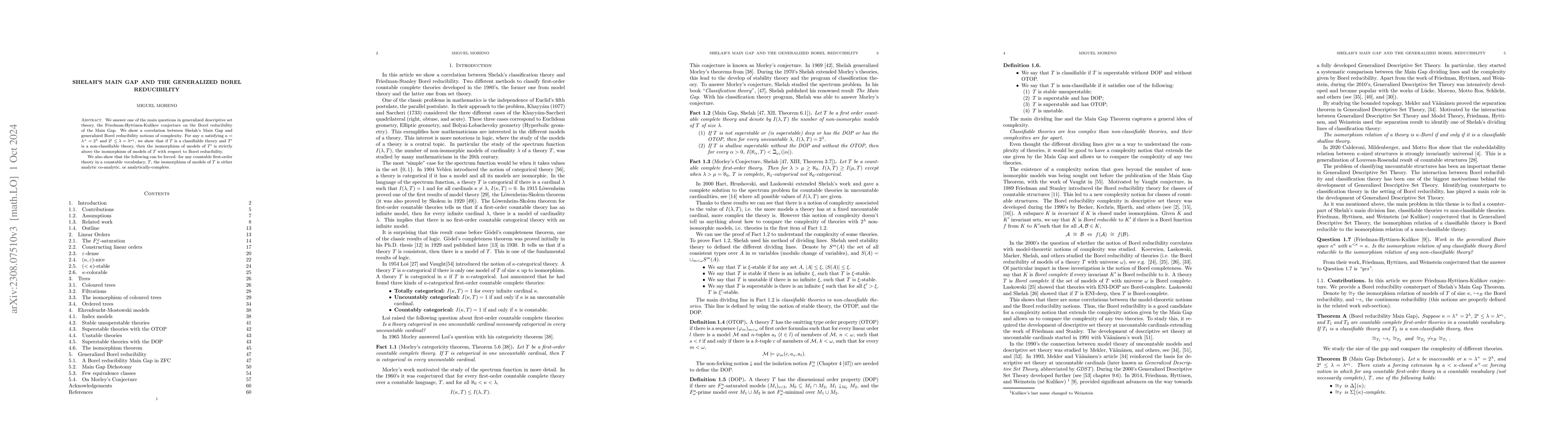 Thumbnail for Shelah's Main Gap and the generalized Borel-reducibility