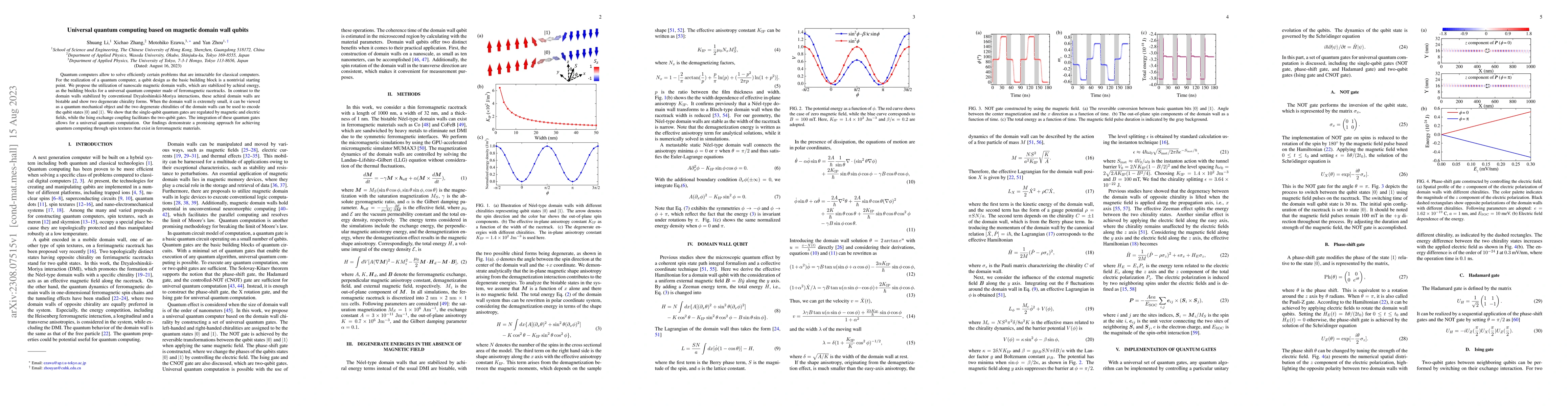 Thumbnail for Universal quantum computing based on magnetic domain wall qubits