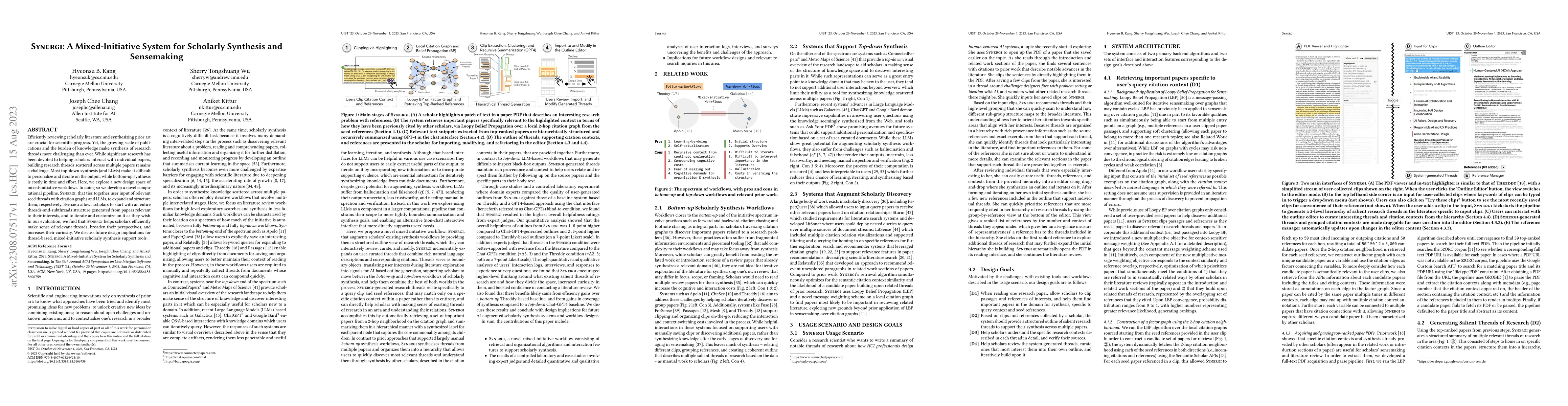 Thumbnail for Synergi: A Mixed-Initiative System for Scholarly Synthesis and
  Sensemaking