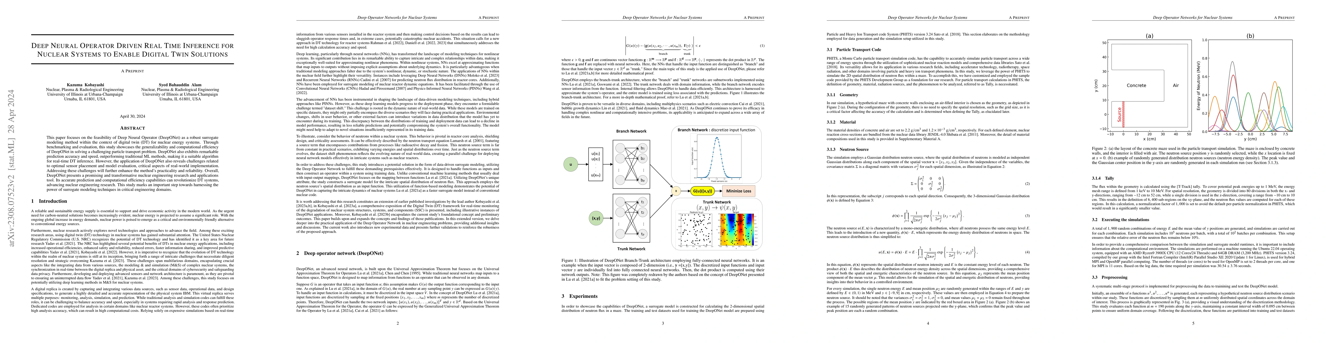 Thumbnail for Deep Neural Operator Driven Real Time Inference for Nuclear Systems to
  Enable Digital Twin Solutions