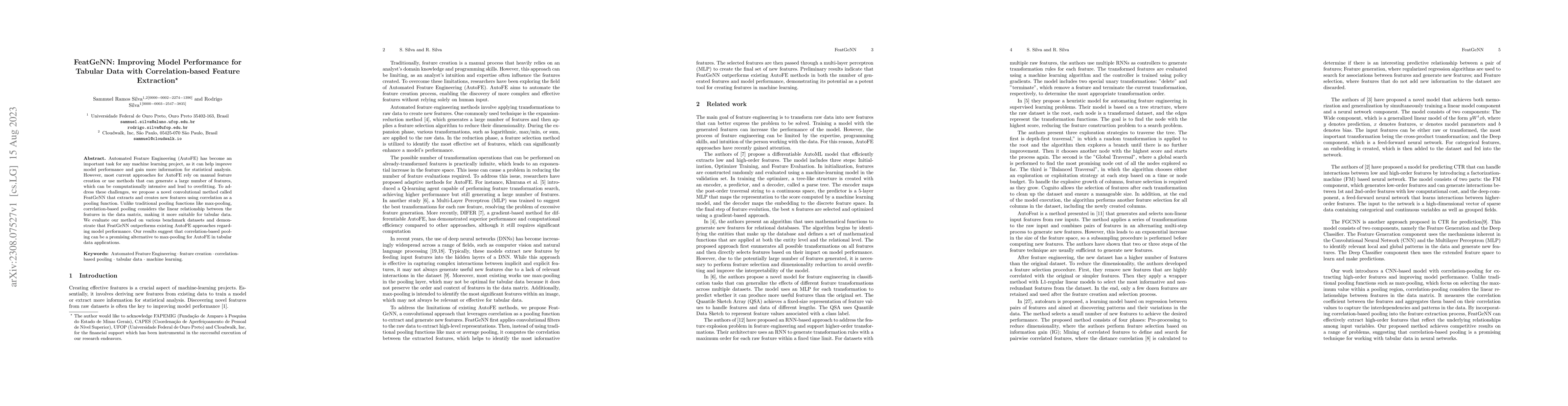 Thumbnail for FeatGeNN: Improving Model Performance for Tabular Data with
  Correlation-based Feature Extraction