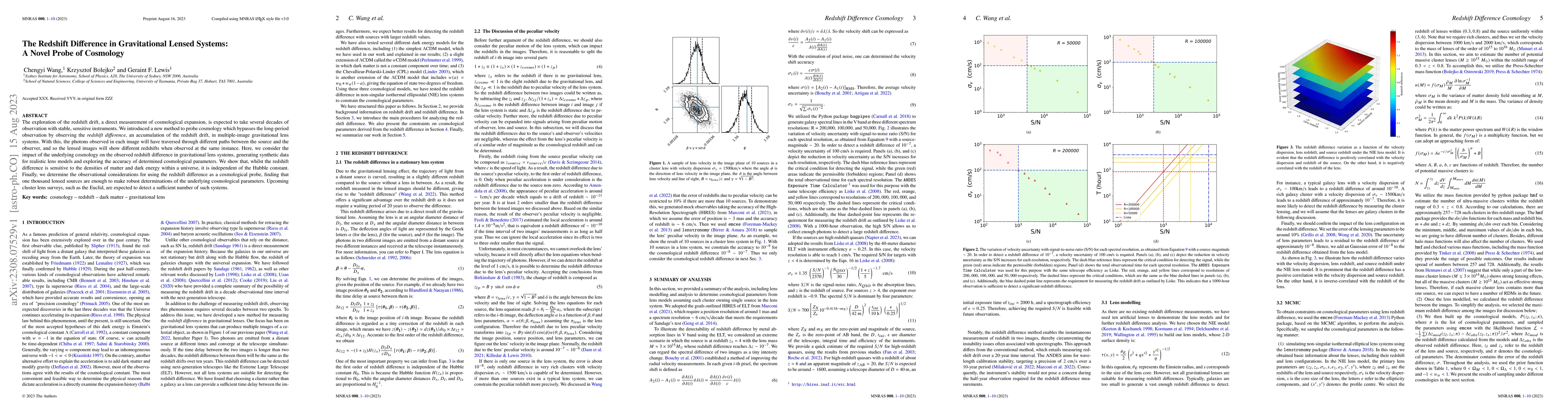 Thumbnail for The Redshift Difference in Gravitational Lensed Systems: A Novel Probe
  of Cosmology