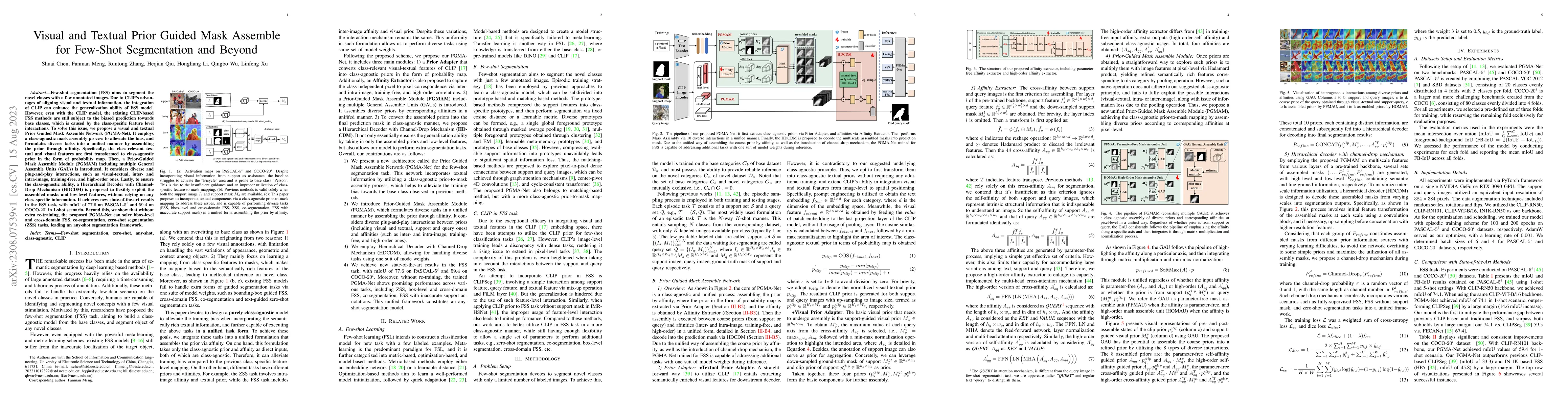 Thumbnail for Visual and Textual Prior Guided Mask Assemble for Few-Shot Segmentation
  and Beyond