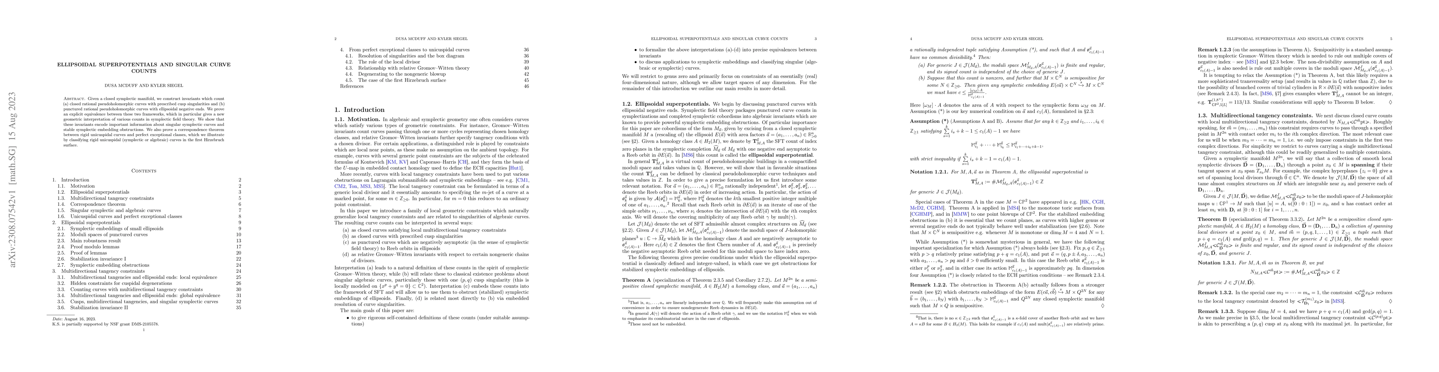 Thumbnail for Ellipsoidal superpotentials and singular curve counts