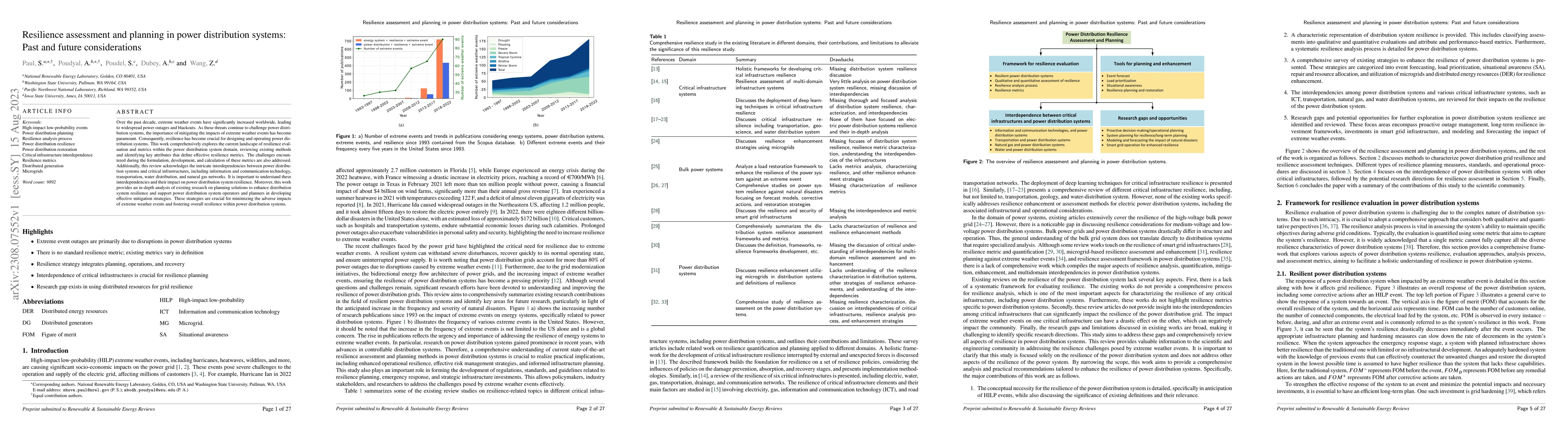 Thumbnail for Resilience assessment and planning in power distribution systems:Past
  and future considerations