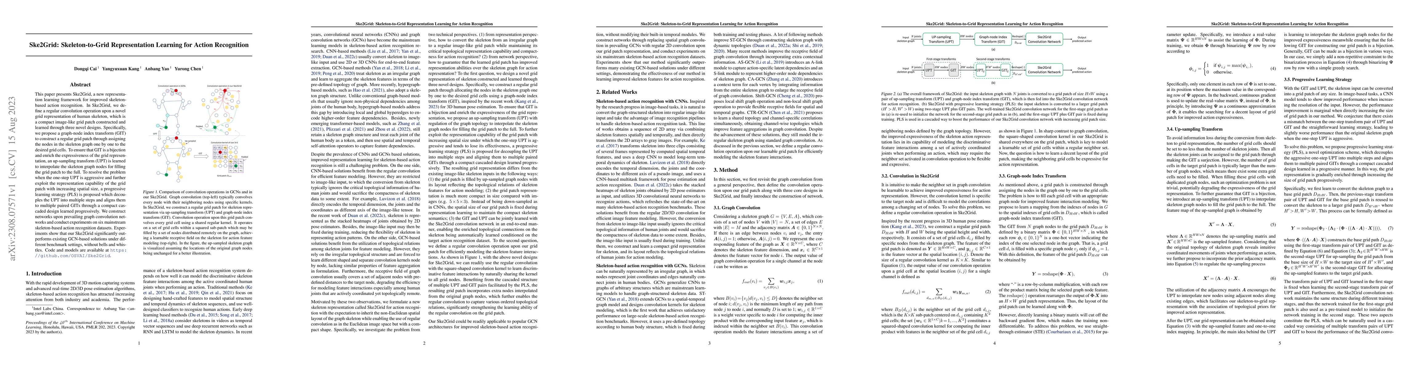 Thumbnail for Ske2Grid: Skeleton-to-Grid Representation Learning for Action
  Recognition