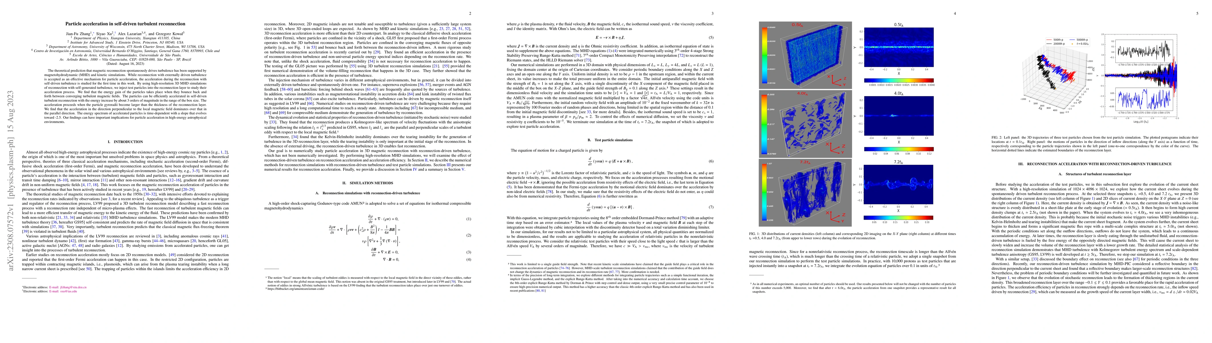 Thumbnail for Particle acceleration in self-driven turbulent reconnection