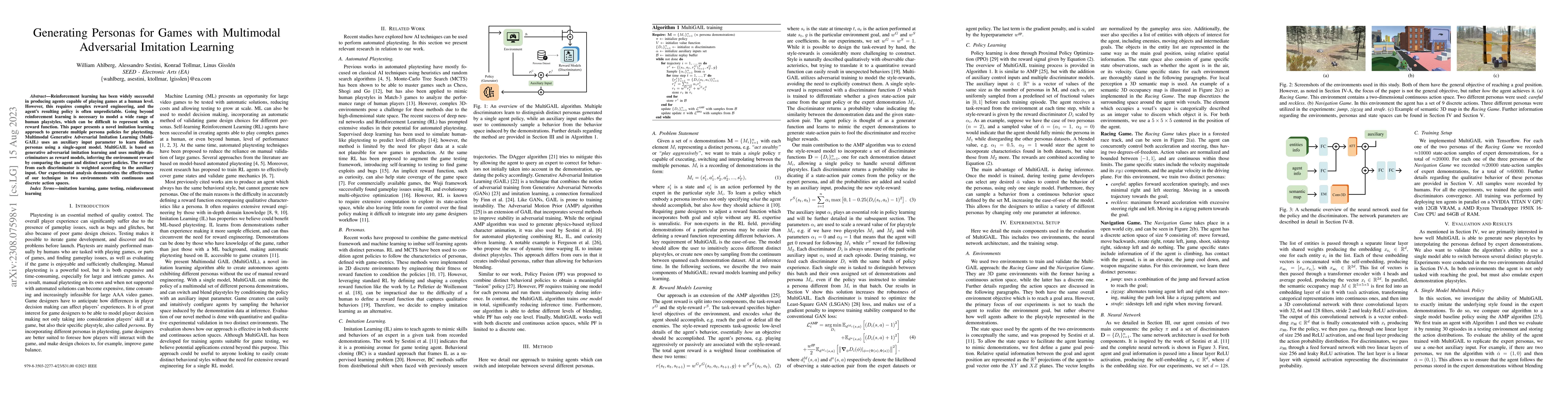 Thumbnail for Generating Personas for Games with Multimodal Adversarial Imitation
  Learning