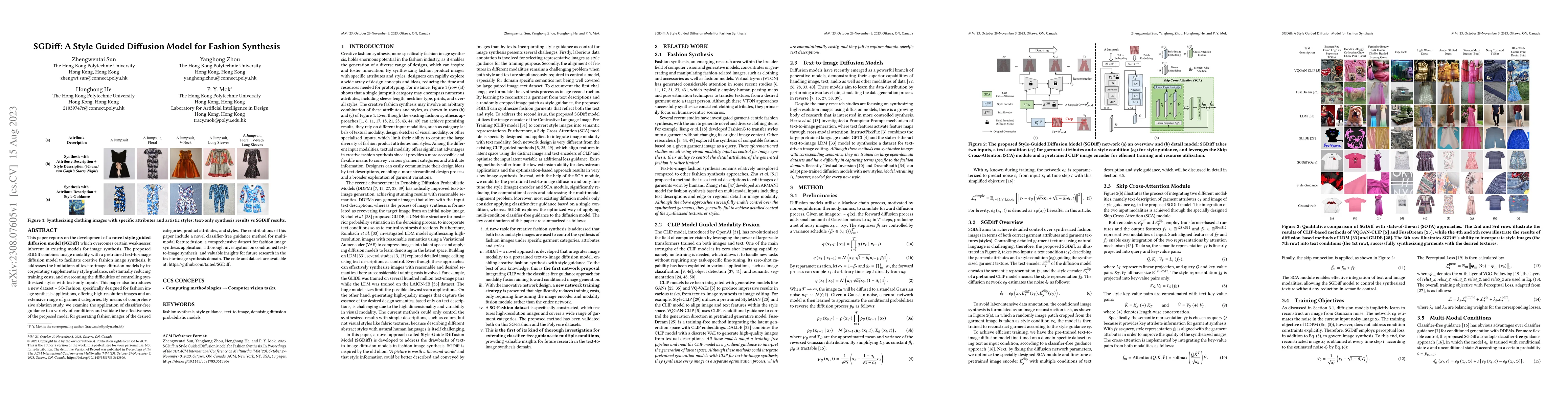 Thumbnail for SGDiff: A Style Guided Diffusion Model for Fashion Synthesis