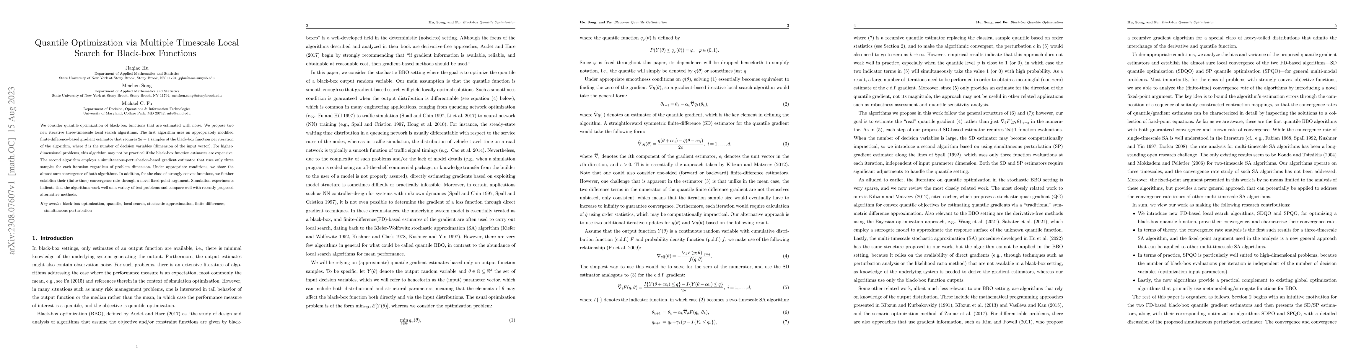 Thumbnail for Quantile Optimization via Multiple Timescale Local Search for Black-box
  Functions