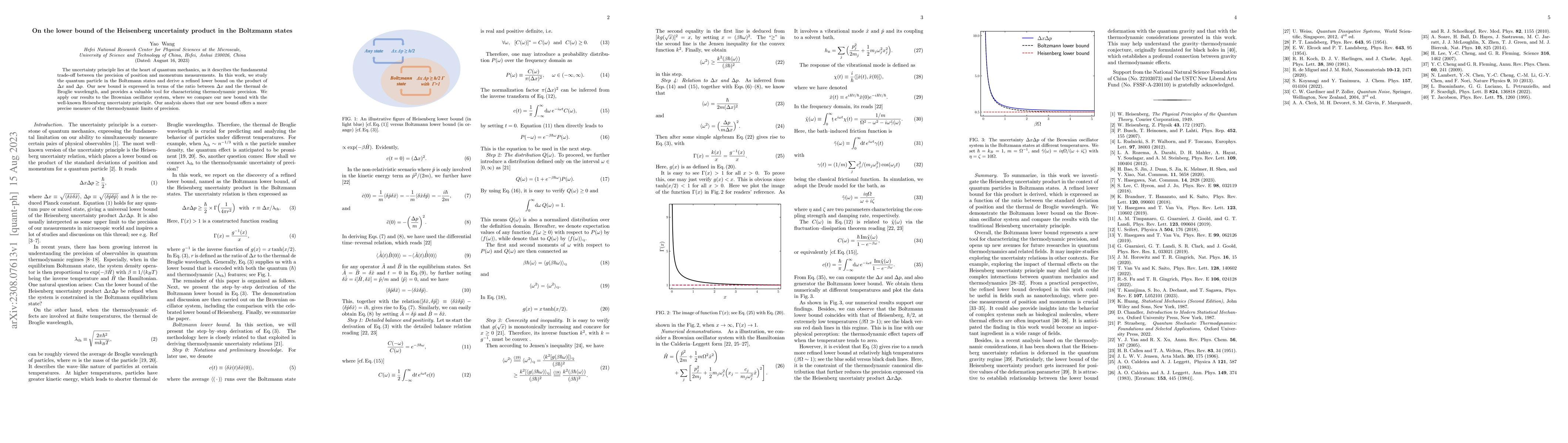 Thumbnail for On the lower bound of the Heisenberg uncertainty product in the
  Boltzmann states