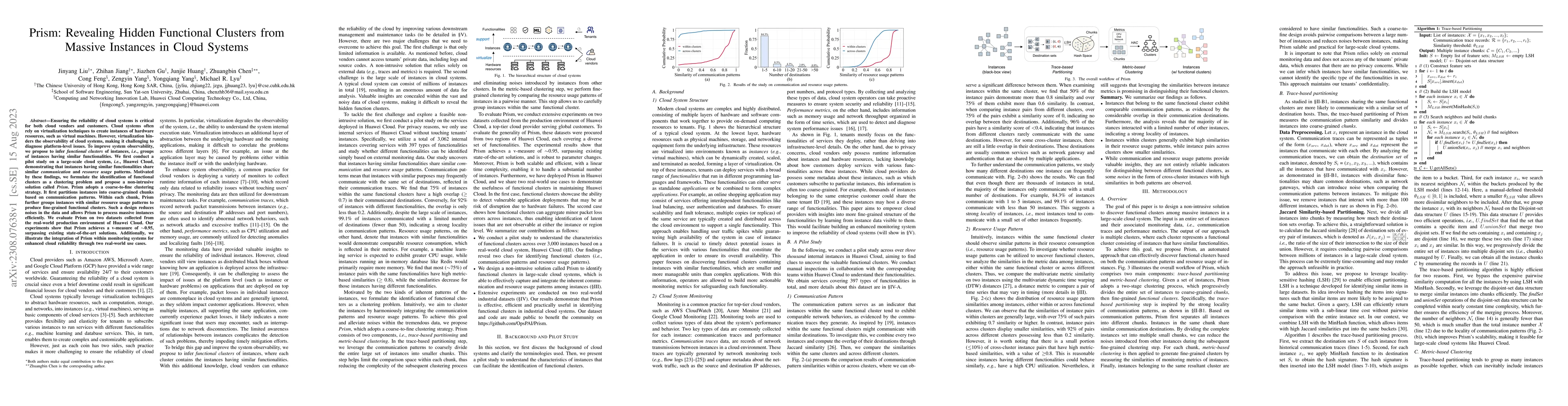 Thumbnail for Prism: Revealing Hidden Functional Clusters from Massive Instances in
  Cloud Systems