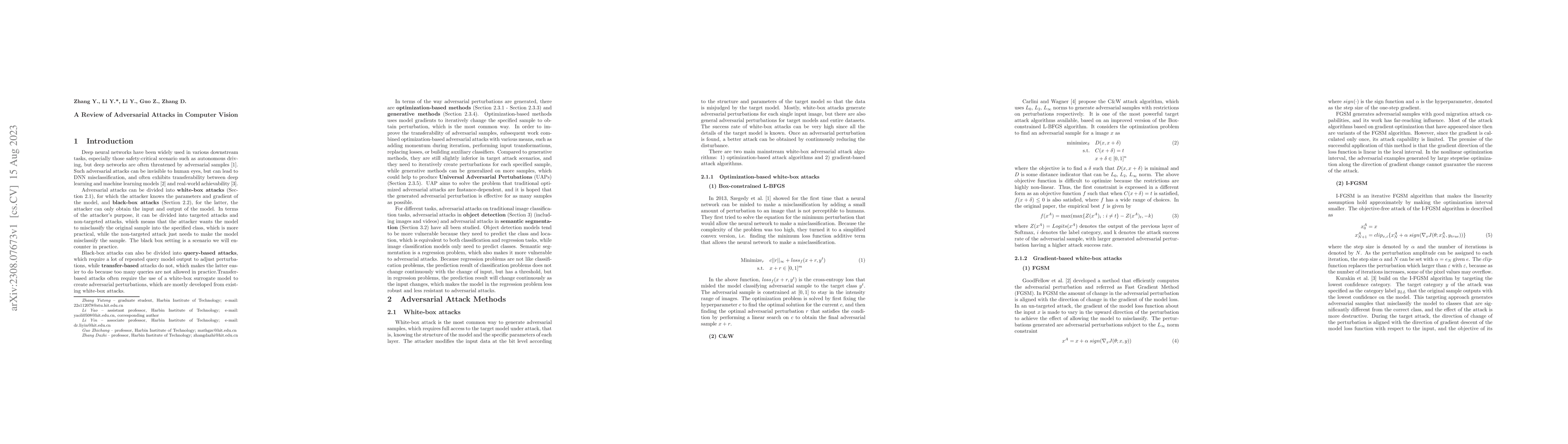 Thumbnail for A Review of Adversarial Attacks in Computer Vision
