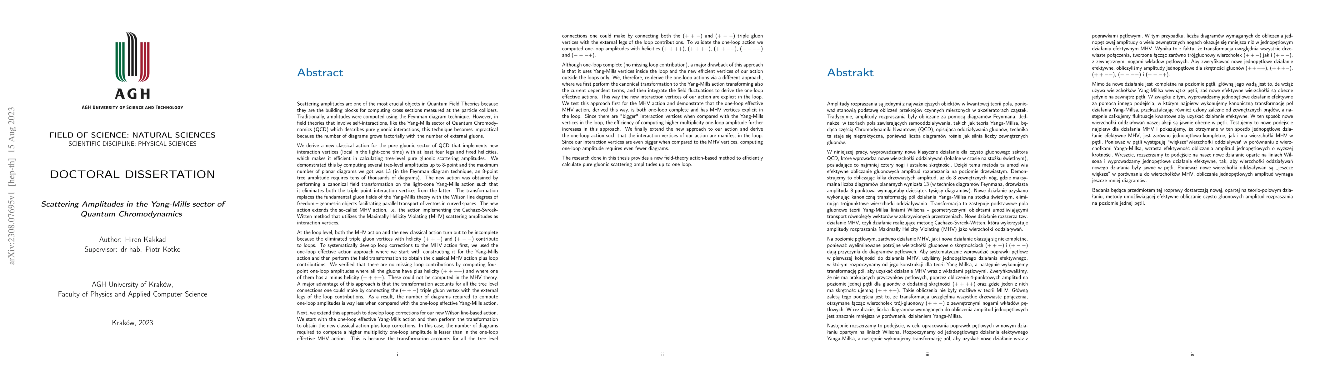 Thumbnail for Scattering Amplitudes in the Yang-Mills sector of Quantum Chromodynamics