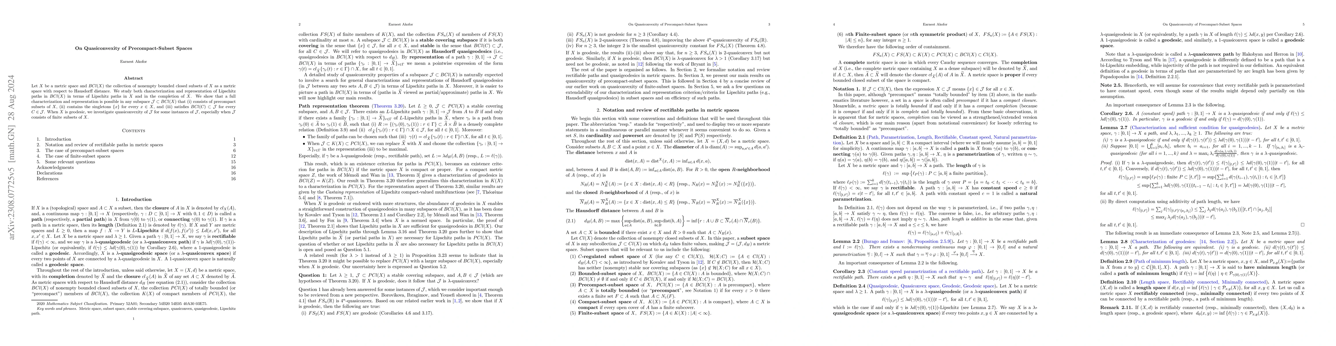 Thumbnail for On Quasiconvexity of Precompact-Subset Spaces