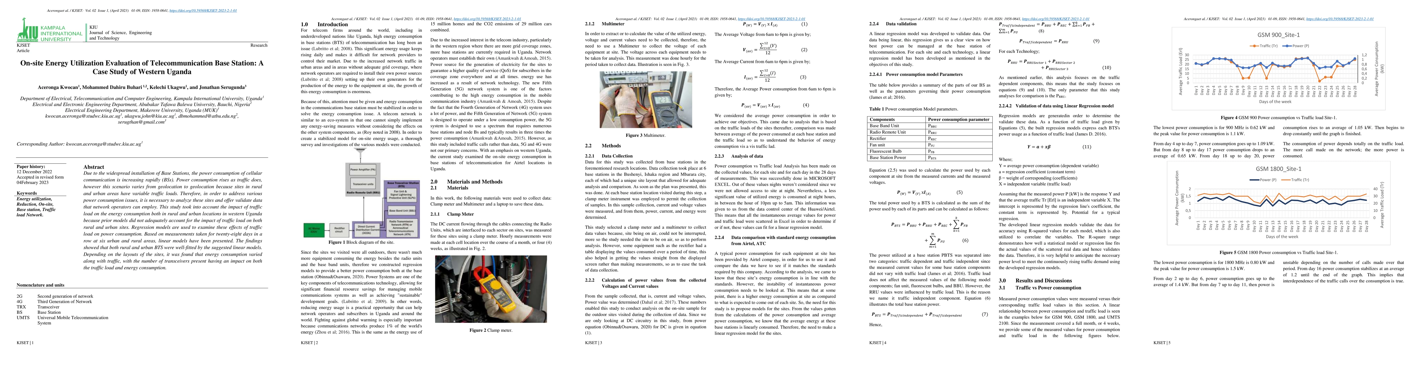 Thumbnail for On-site Energy Utilization Evaluation of Telecommunication Base Station:
  A Case Study of Western Uganda