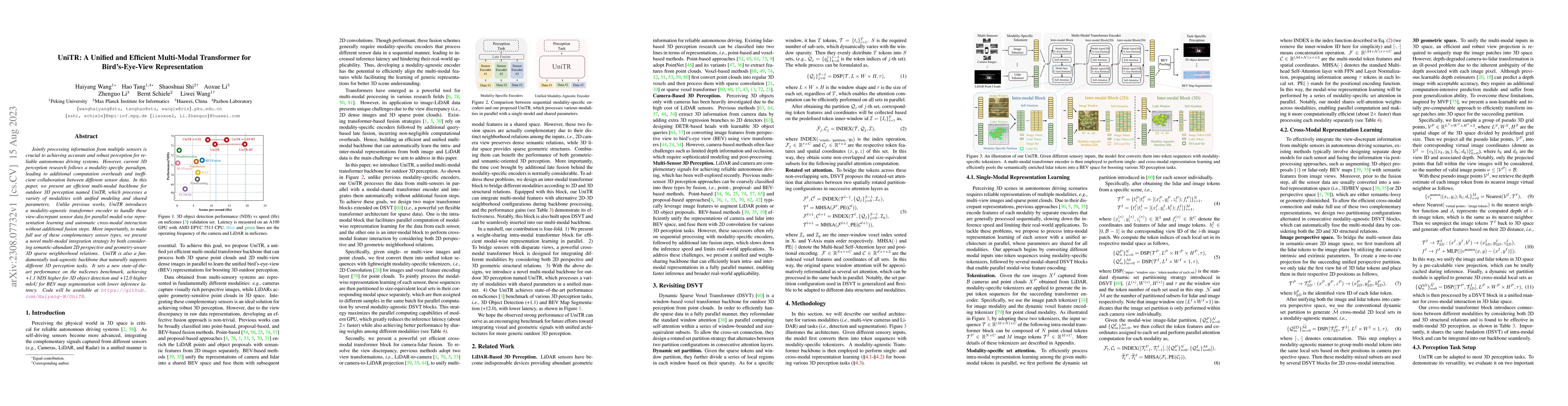 Thumbnail for UniTR: A Unified and Efficient Multi-Modal Transformer for
  Bird's-Eye-View Representation