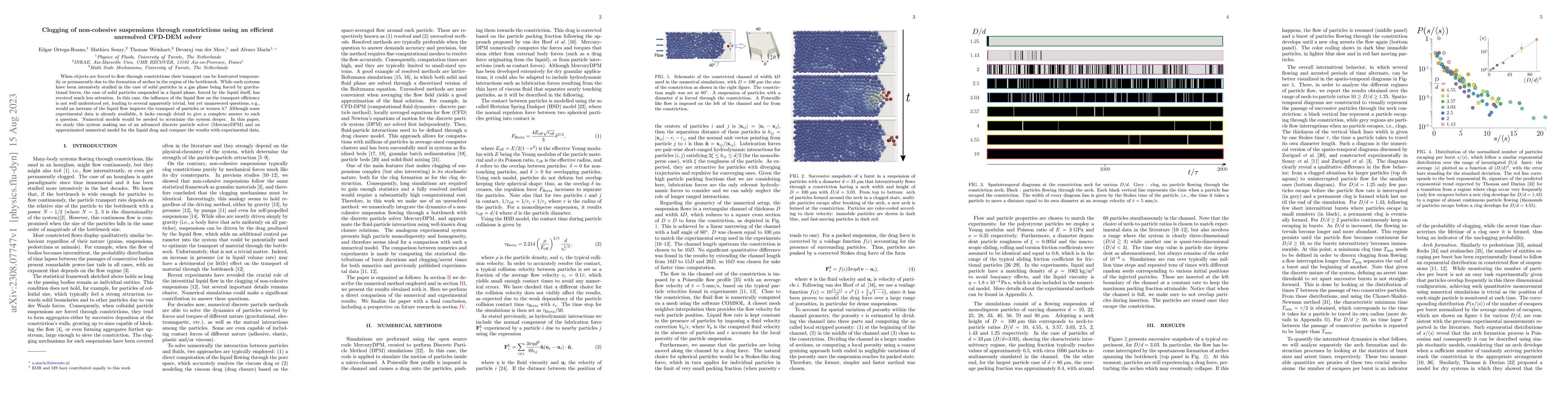 Thumbnail for Clogging of non-cohesive suspensions through constrictions using an
  efficient unresolved CFD-DEM solver
