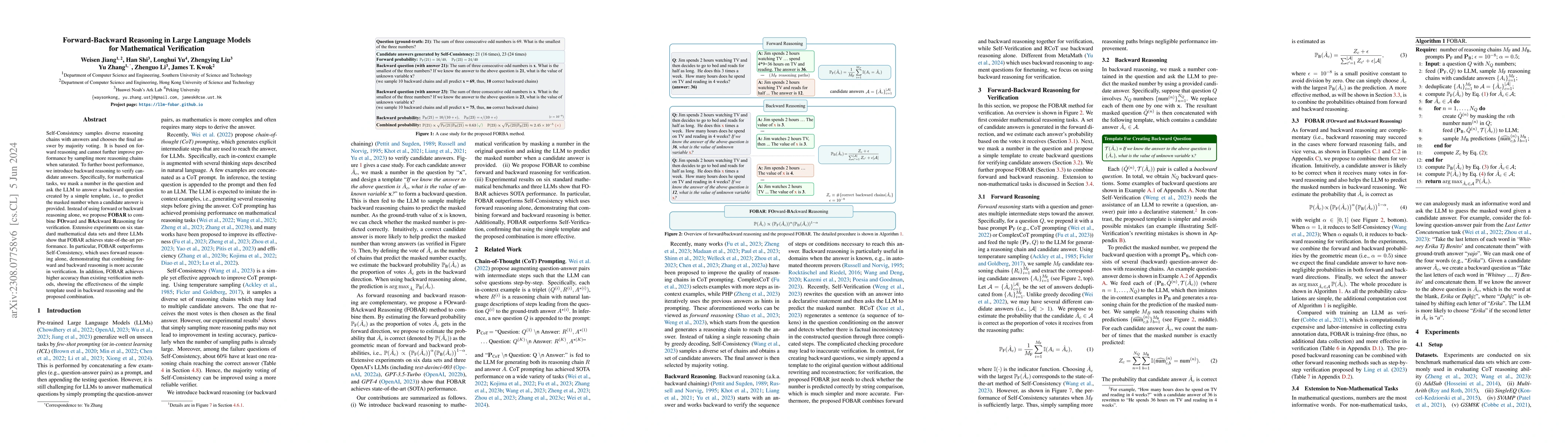Thumbnail for Forward-Backward Reasoning in Large Language Models for Mathematical
  Verification