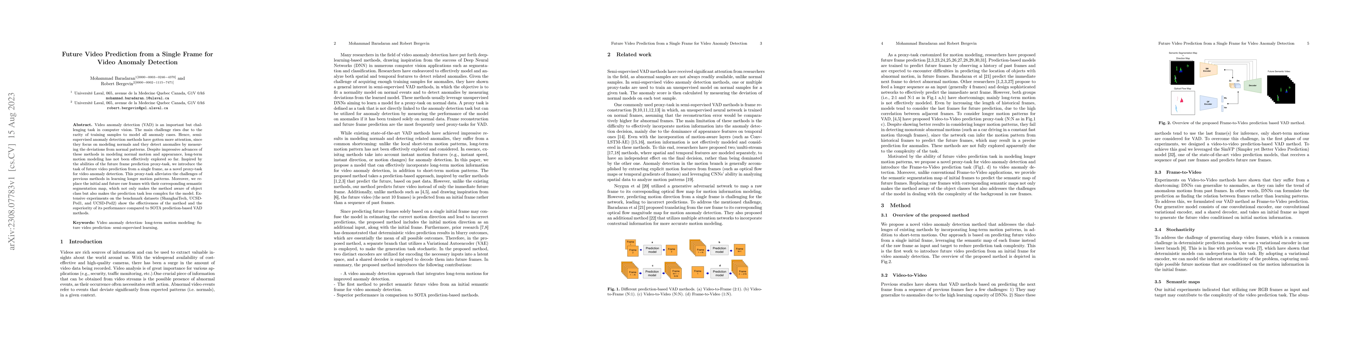 Thumbnail for Future Video Prediction from a Single Frame for Video Anomaly Detection