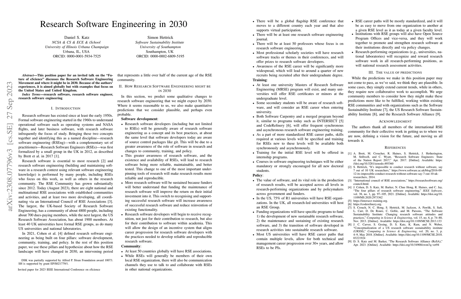 Thumbnail for Research Software Engineering in 2030