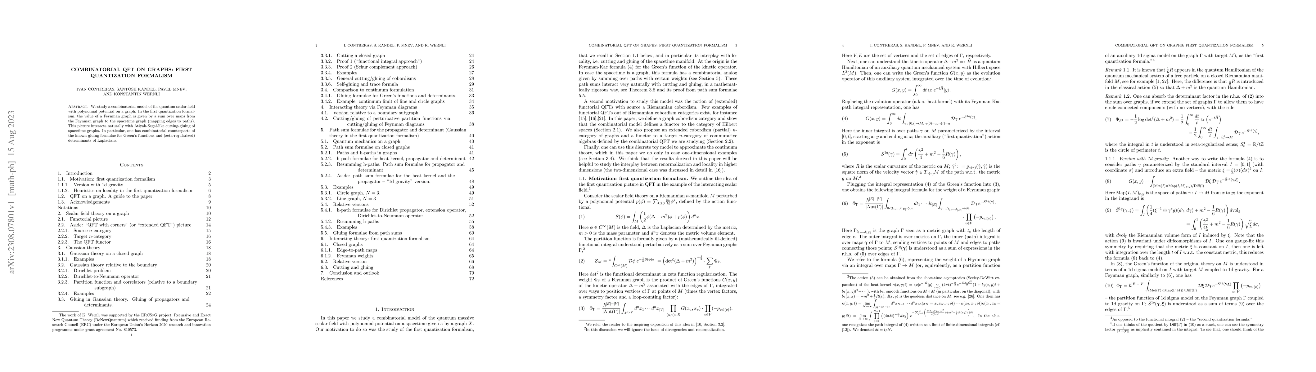 Thumbnail for Combinatorial QFT on graphs: first quantization formalism