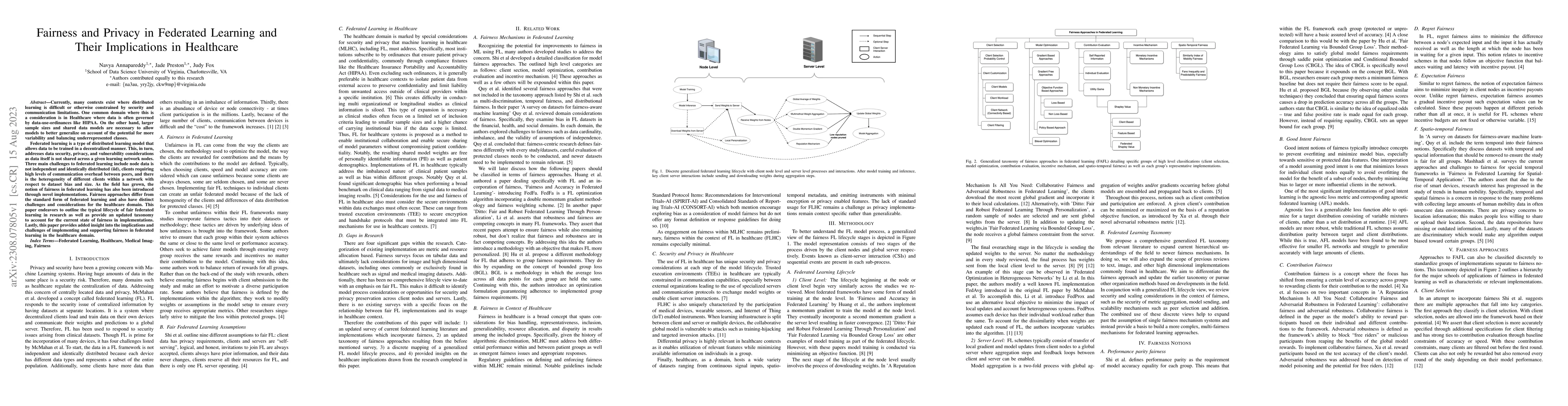 Thumbnail for Fairness and Privacy in Federated Learning and Their Implications in
  Healthcare