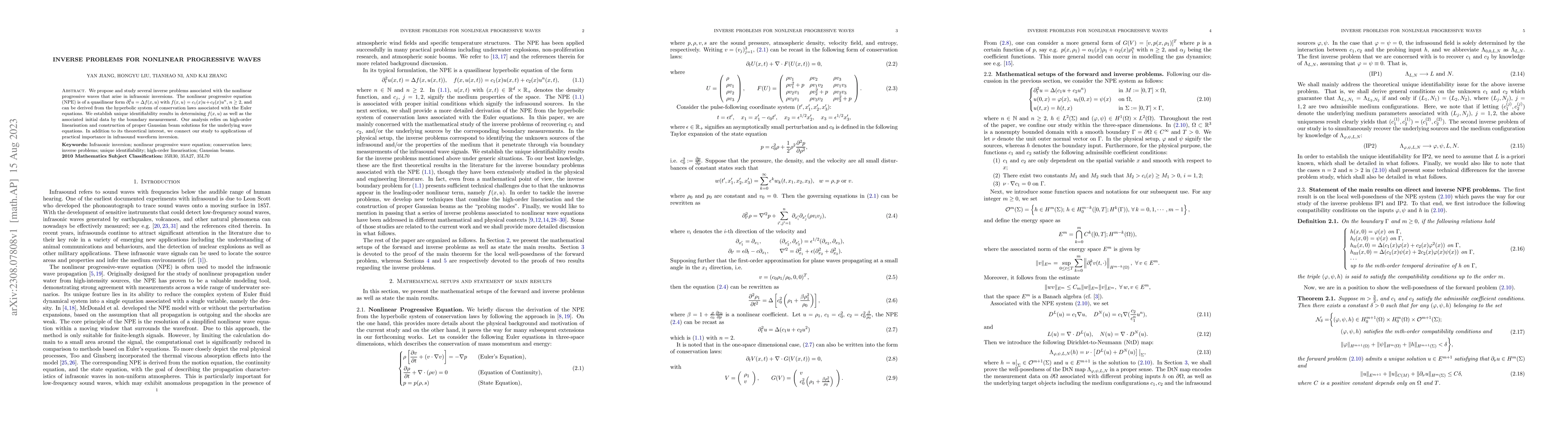 Thumbnail for Inverse problems for nonlinear progressive waves
