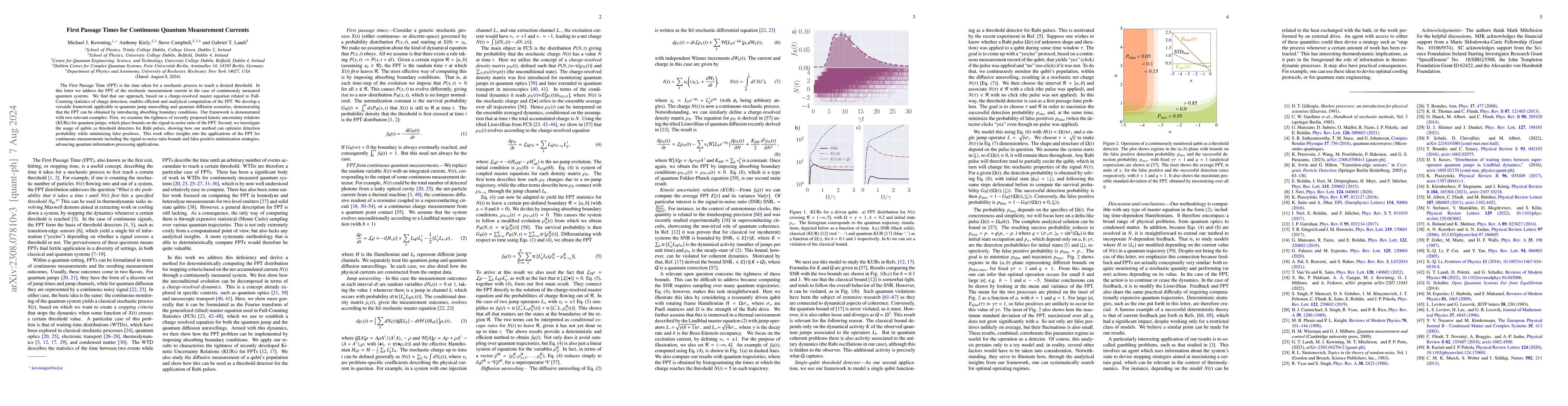 Thumbnail for First Passage Times for Continuous Quantum Measurement Currents
