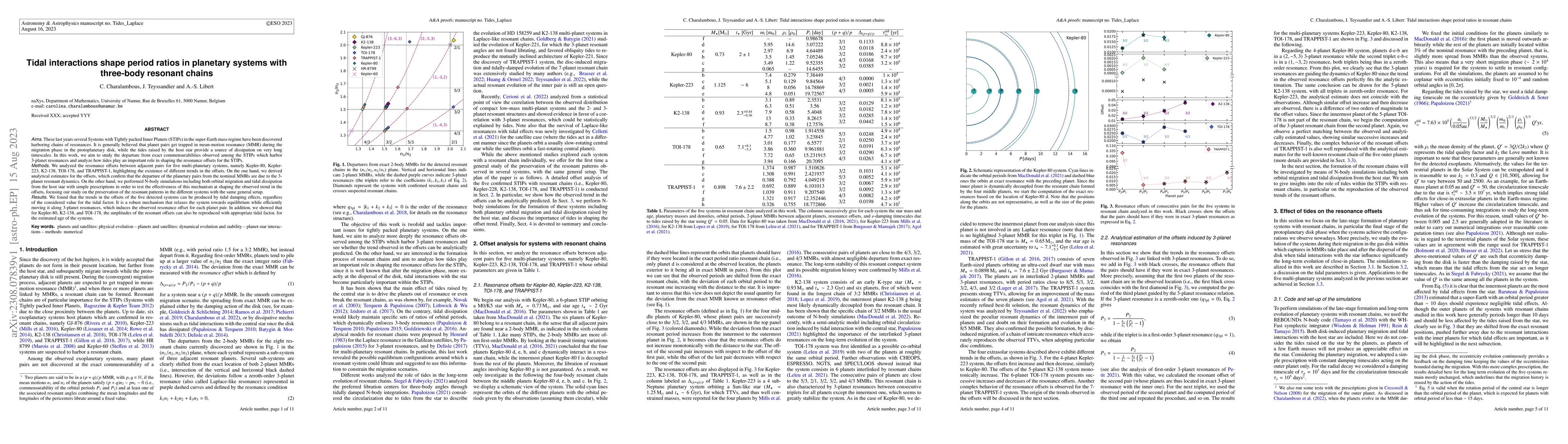 Thumbnail for Tidal interactions shape period ratios in planetary systems with
  three-body resonant chains