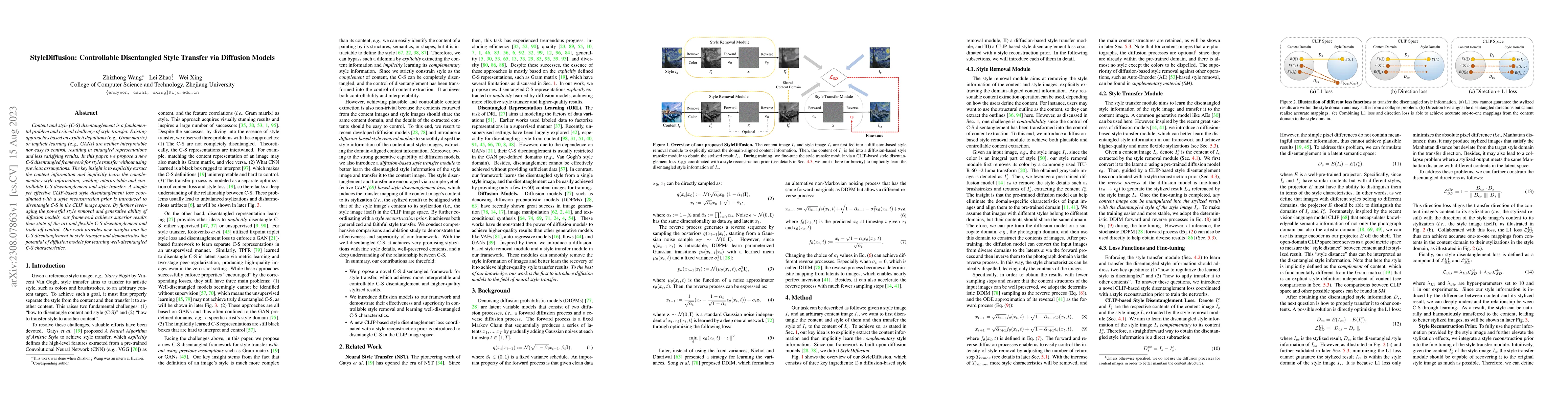 Thumbnail for StyleDiffusion: Controllable Disentangled Style Transfer via Diffusion
  Models