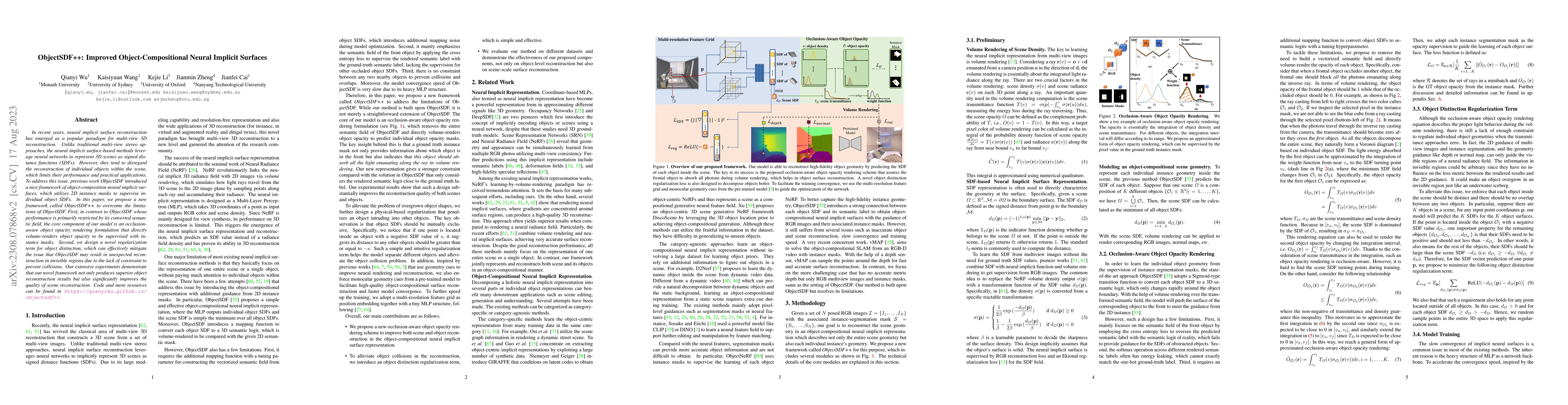 Thumbnail for ObjectSDF++: Improved Object-Compositional Neural Implicit Surfaces