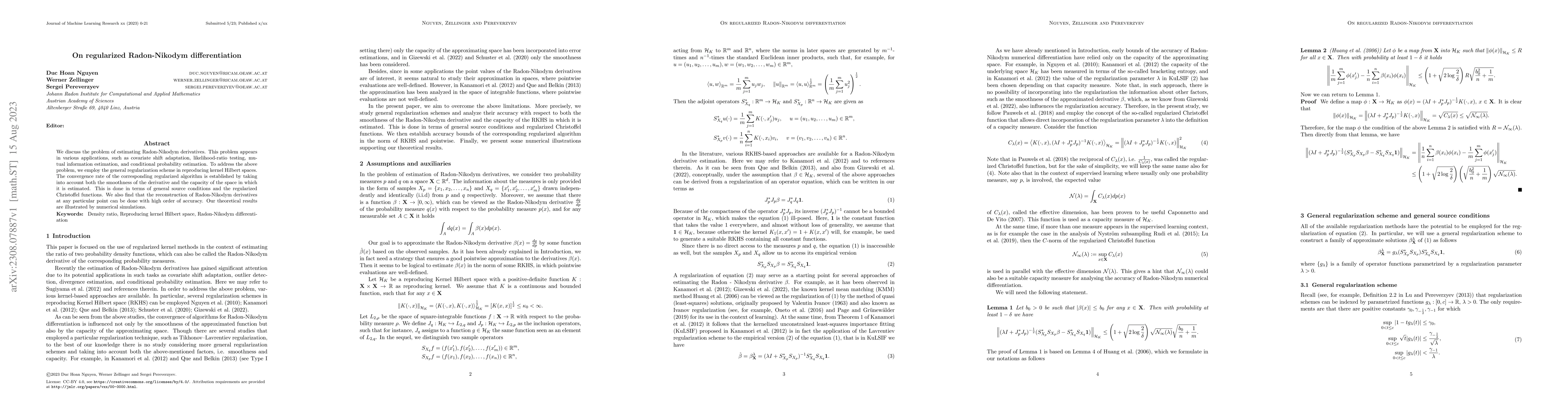 Thumbnail for On regularized Radon-Nikodym differentiation