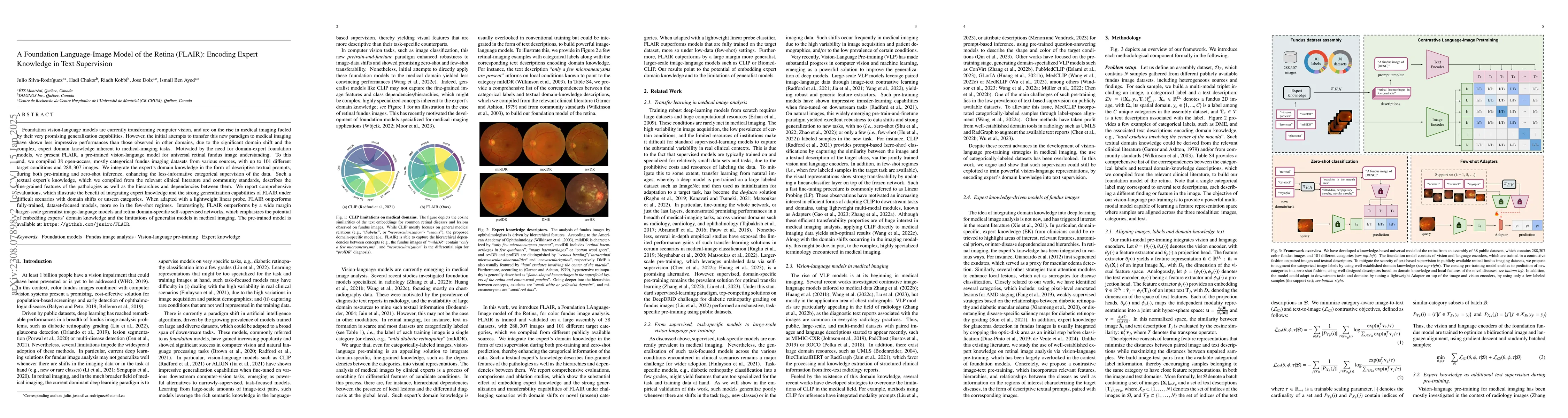 Thumbnail for A Foundation LAnguage-Image model of the Retina (FLAIR): Encoding expert
  knowledge in text supervision