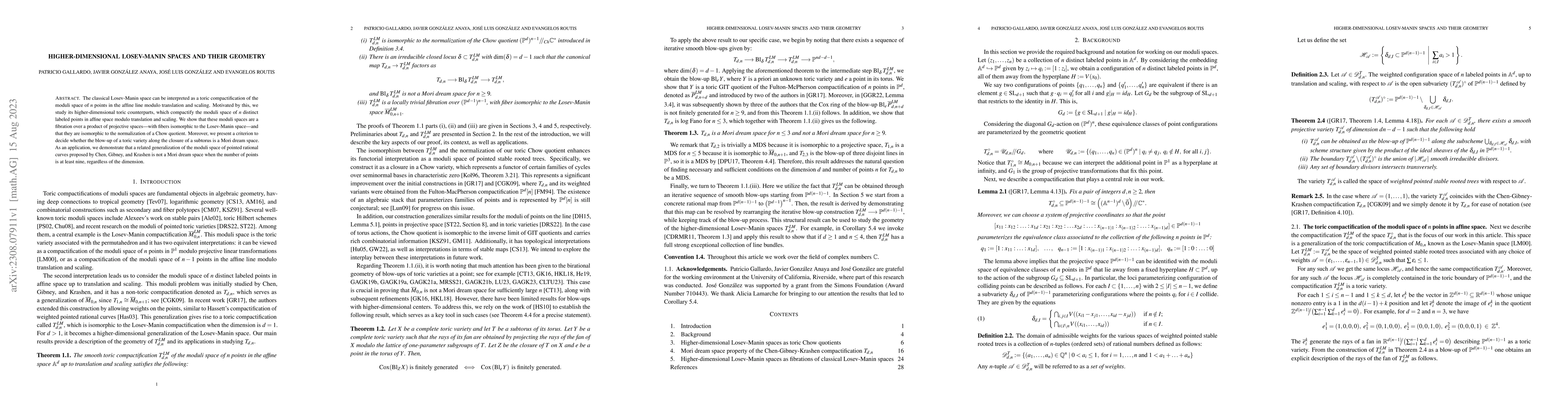 Thumbnail for Higher-dimensional Losev-Manin spaces and their geometry