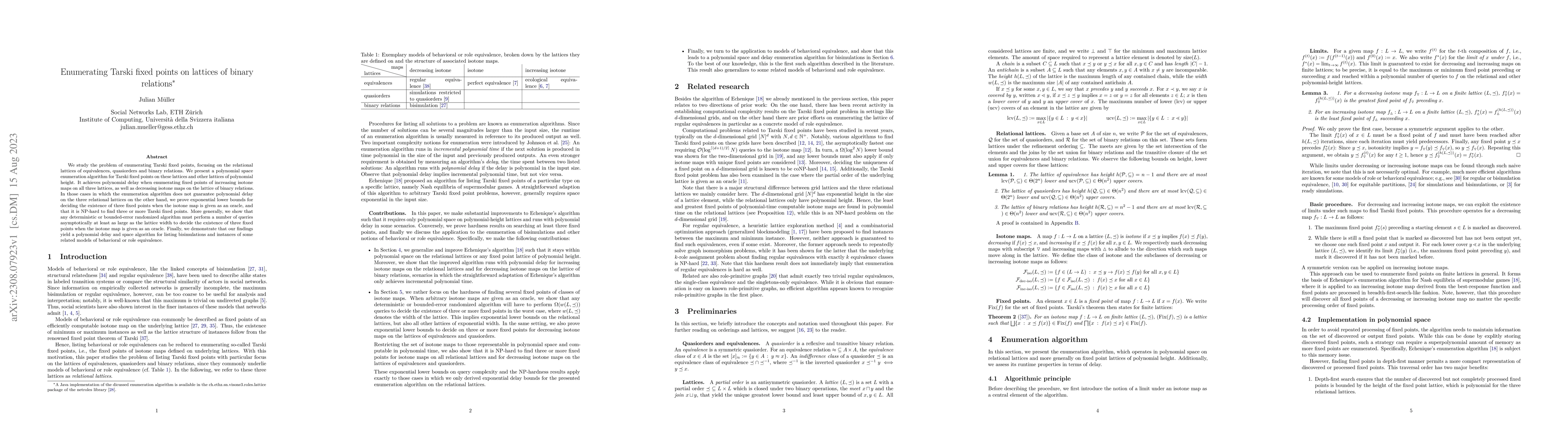 Thumbnail for Enumerating Tarski fixed points on lattices of binary relations
