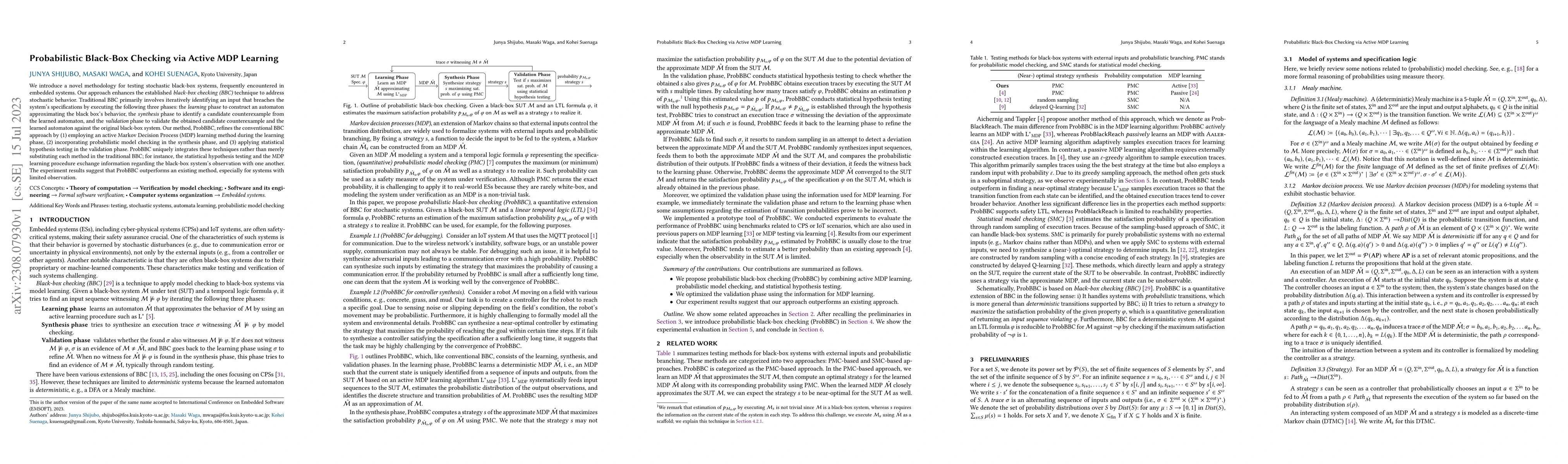 Thumbnail for Probabilistic Black-Box Checking via Active MDP Learning