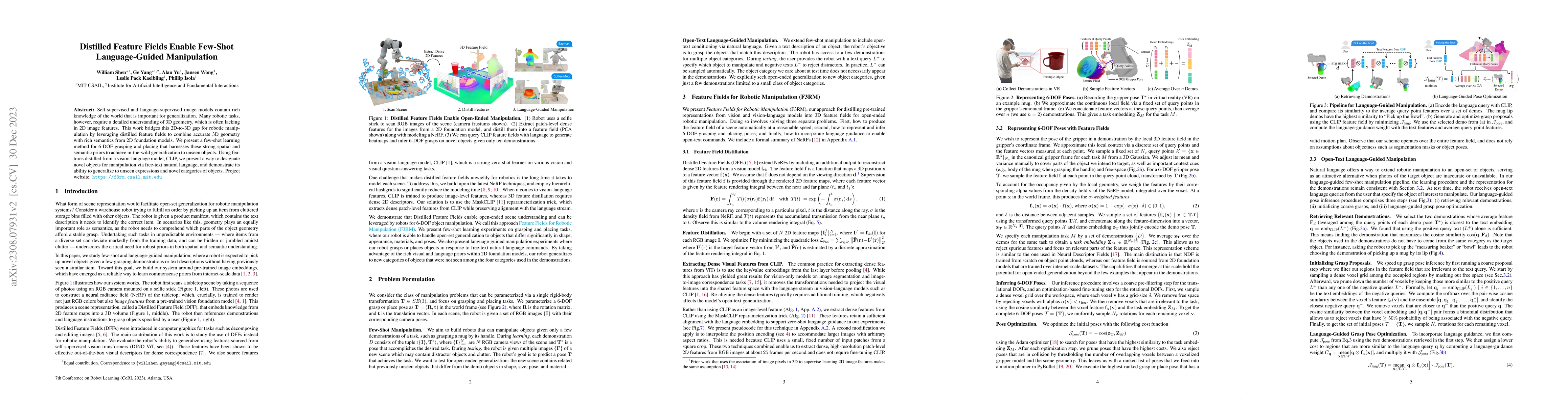 Thumbnail for Distilled Feature Fields Enable Few-Shot Language-Guided Manipulation