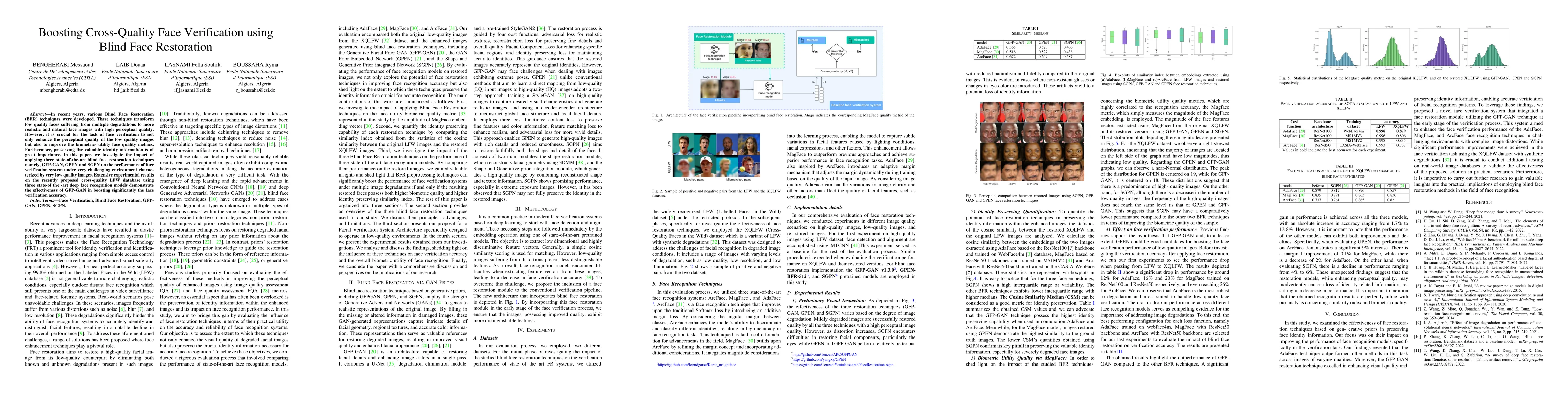 Thumbnail for Boosting Cross-Quality Face Verification using Blind Face Restoration
