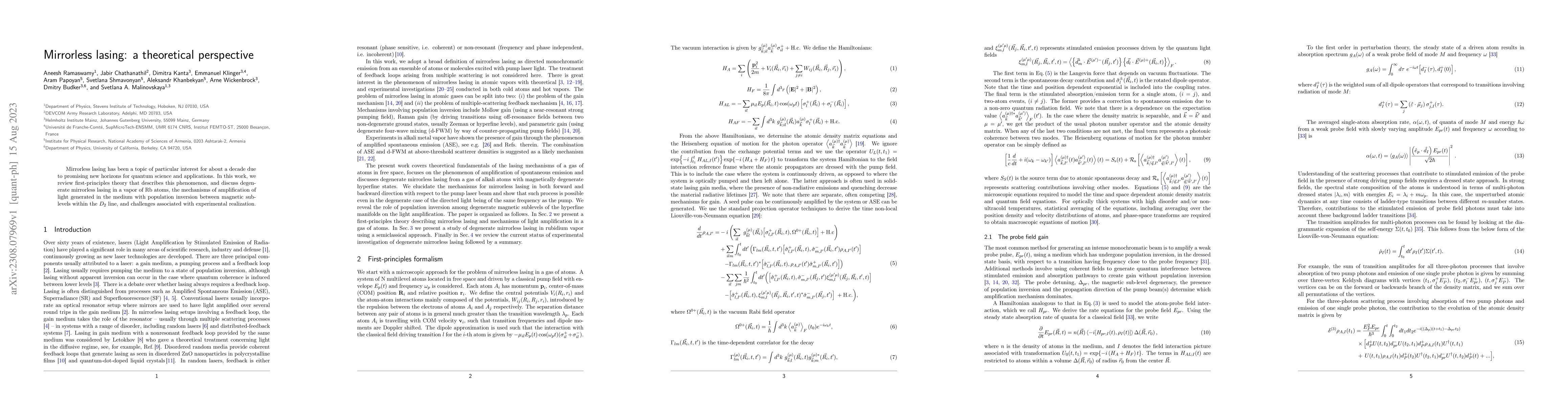Thumbnail for Mirrorless lasing: a theoretical perspective