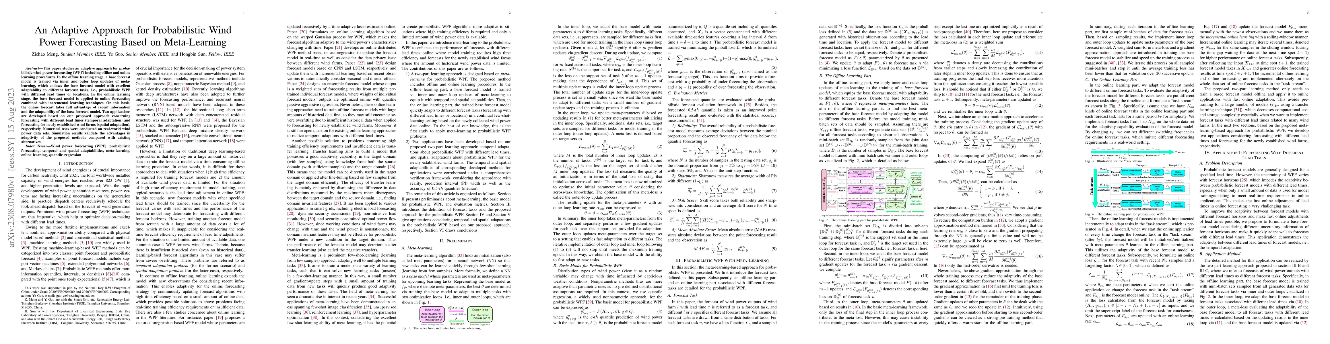 Thumbnail for An Adaptive Approach for Probabilistic Wind Power Forecasting Based on
  Meta-Learning