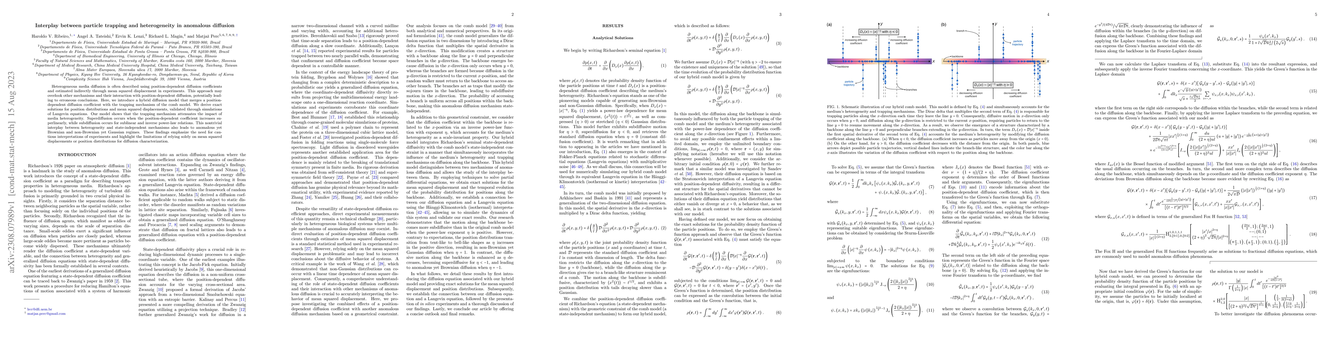 Thumbnail for Interplay between particle trapping and heterogeneity in anomalous
  diffusion
