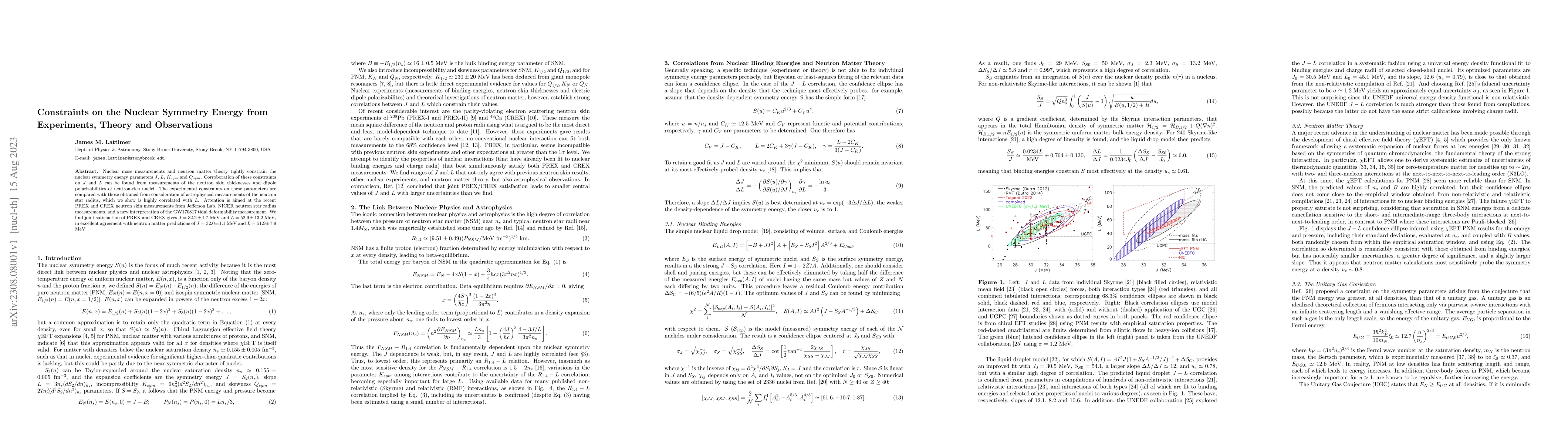 Thumbnail for Constraints on the Nuclear Symmetry Energy from Experiments, Theory and
  Observations